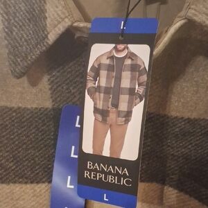 Banana Republic Men's Checkered Jacket - Tan and Black